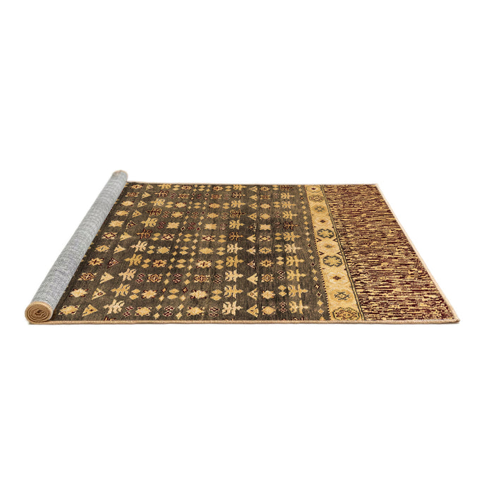 Sideview of Machine Washable Abstract Brown Modern Rug, wshabs4631brn