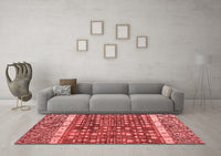 Machine Washable Abstract Red Modern Rug, wshabs4631red