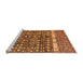 Sideview of Machine Washable Abstract Orange Modern Area Rugs, wshabs4631org