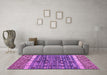 Machine Washable Abstract Purple Modern Area Rugs in a Living Room, wshabs4631pur