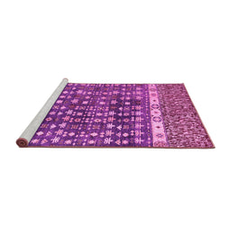 Sideview of Machine Washable Abstract Pink Modern Rug, wshabs4631pnk