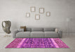 Machine Washable Abstract Pink Modern Rug in a Living Room, wshabs4631pnk