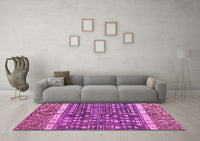 Machine Washable Abstract Pink Modern Rug, wshabs4631pnk