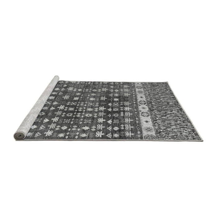 Sideview of Machine Washable Abstract Gray Modern Rug, wshabs4631gry