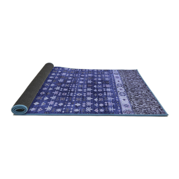 Sideview of Abstract Blue Modern Rug, abs4631blu
