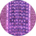 Round Machine Washable Abstract Purple Modern Area Rugs, wshabs4631pur