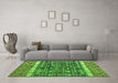 Machine Washable Abstract Green Modern Area Rugs in a Living Room,, wshabs4631grn