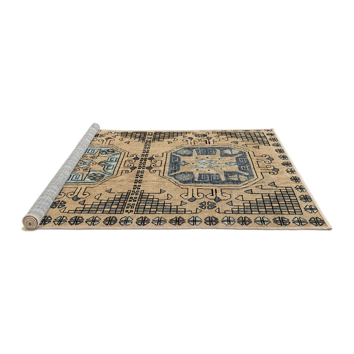 Sideview of Machine Washable Abstract Yellow Rug, wshabs4632