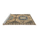 Sideview of Machine Washable Abstract Yellow Rug, wshabs4632