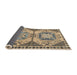 Sideview of Abstract Yellow Modern Rug, abs4632