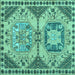 Square Abstract Turquoise Modern Rug, abs4632turq