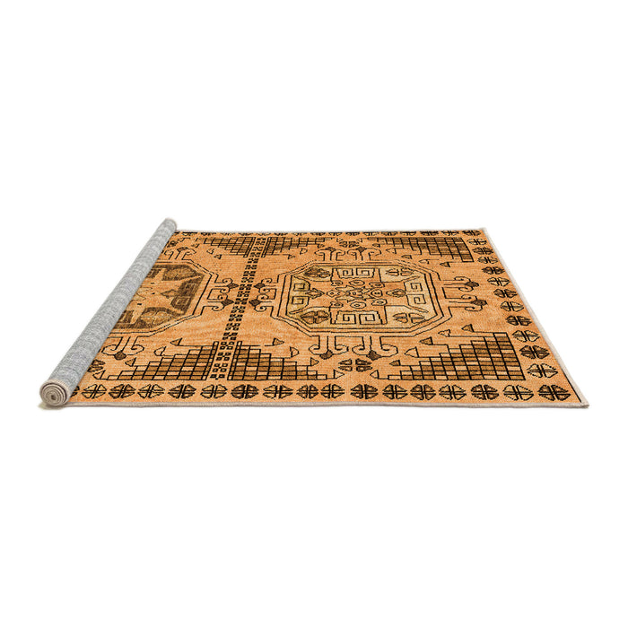 Sideview of Machine Washable Abstract Orange Modern Area Rugs, wshabs4632org