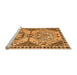 Sideview of Machine Washable Abstract Orange Modern Area Rugs, wshabs4632org