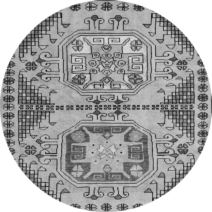 Round Abstract Gray Modern Rug, abs4632gry