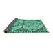 Sideview of Abstract Turquoise Modern Rug, abs4632turq