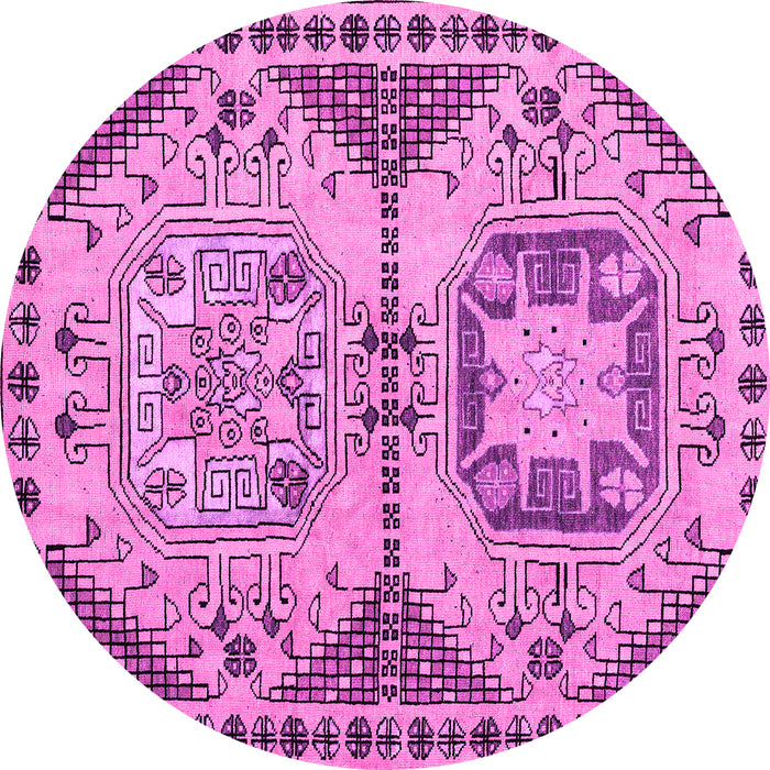 Round Abstract Pink Modern Rug, abs4632pnk