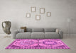 Machine Washable Abstract Pink Modern Rug in a Living Room, wshabs4632pnk