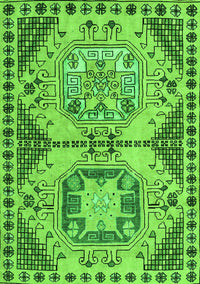 Abstract Green Modern Rug, abs4632grn