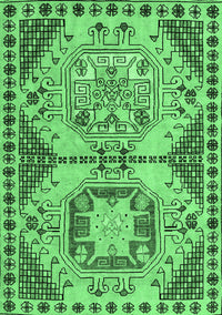 Abstract Emerald Green Modern Rug, abs4632emgrn