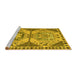 Sideview of Machine Washable Abstract Yellow Modern Rug, wshabs4632yw