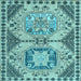 Square Abstract Light Blue Modern Rug, abs4632lblu