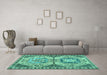 Machine Washable Abstract Turquoise Modern Area Rugs in a Living Room,, wshabs4632turq