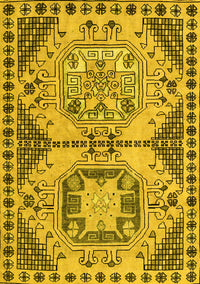 Abstract Yellow Modern Rug, abs4632yw