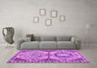 Machine Washable Abstract Purple Modern Area Rugs in a Living Room, wshabs4632pur