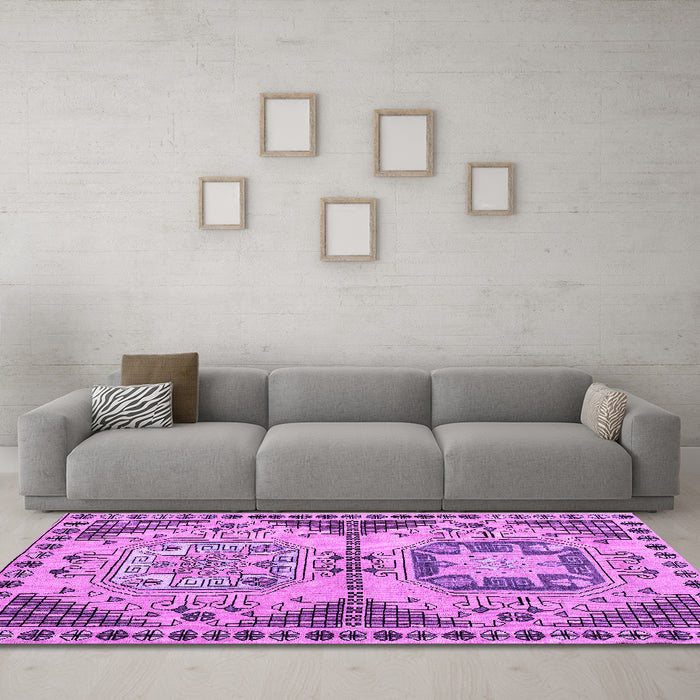 Machine Washable Abstract Purple Modern Area Rugs in a Living Room, wshabs4632pur