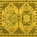 Square Abstract Yellow Modern Rug, abs4632yw