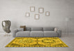 Machine Washable Abstract Yellow Modern Rug in a Living Room, wshabs4632yw