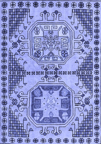 Abstract Blue Modern Rug, abs4632blu