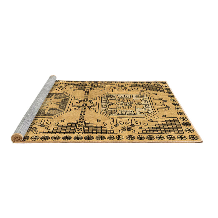 Sideview of Machine Washable Abstract Brown Modern Rug, wshabs4632brn