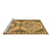 Sideview of Machine Washable Abstract Brown Modern Rug, wshabs4632brn