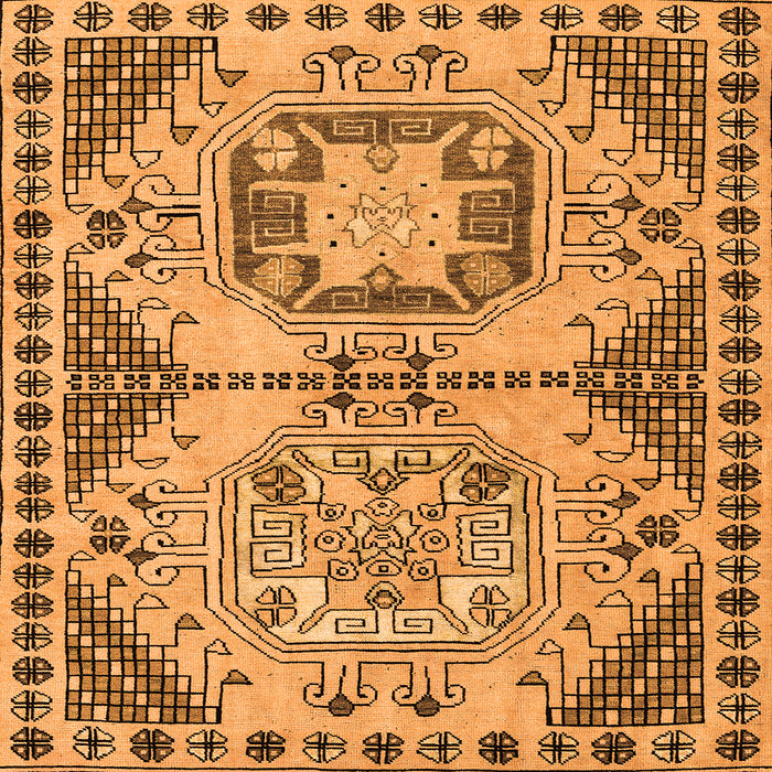 Square Abstract Orange Modern Rug, abs4632org