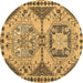 Round Abstract Brown Modern Rug, abs4632brn