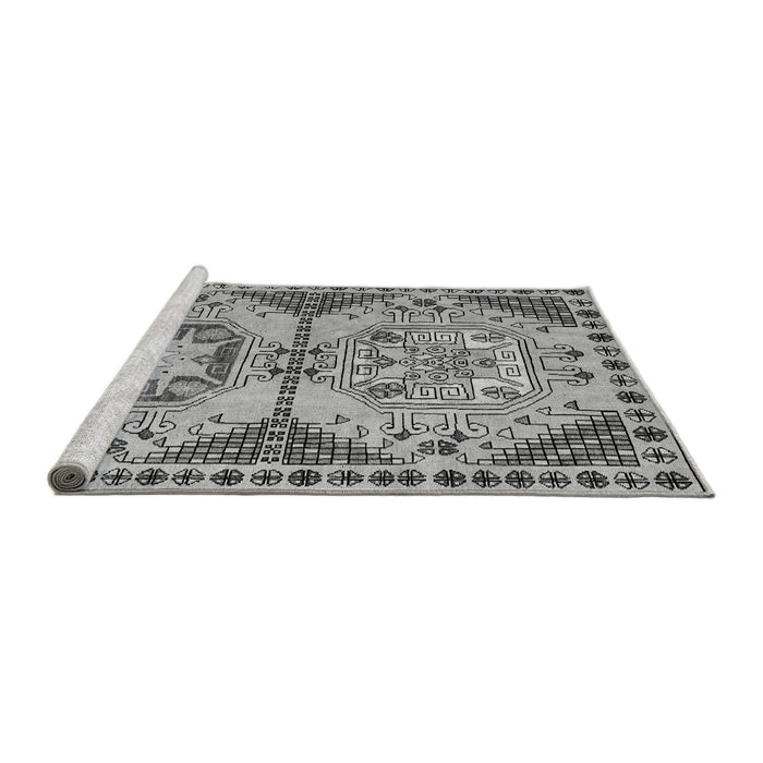 Sideview of Machine Washable Abstract Gray Modern Rug, wshabs4632gry