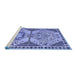 Sideview of Machine Washable Abstract Blue Modern Rug, wshabs4632blu