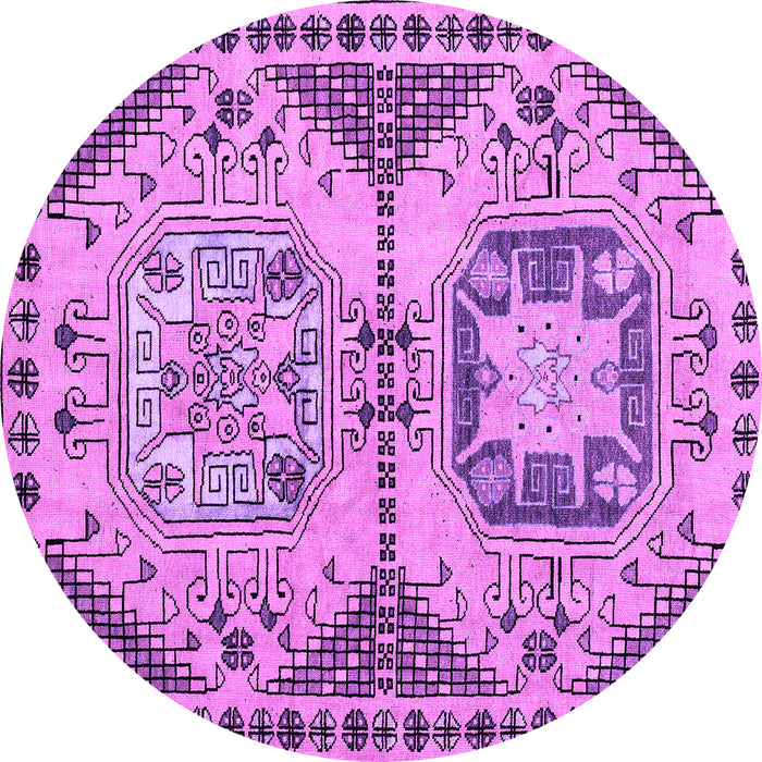 Round Abstract Purple Modern Rug, abs4632pur