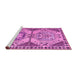 Sideview of Machine Washable Abstract Pink Modern Rug, wshabs4632pnk