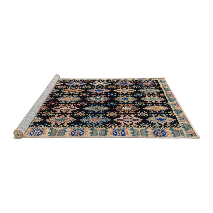 Sideview of Machine Washable Abstract Camel Brown Rug, wshabs4633