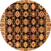 Round Abstract Orange Modern Rug, abs4633org