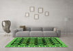 Machine Washable Abstract Green Modern Area Rugs in a Living Room,, wshabs4633grn