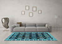 Machine Washable Abstract Light Blue Modern Rug, wshabs4633lblu