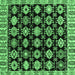 Square Abstract Emerald Green Modern Rug, abs4633emgrn