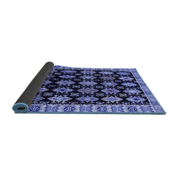 Sideview of Abstract Blue Modern Rug, abs4633blu