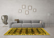 Machine Washable Abstract Yellow Modern Rug in a Living Room, wshabs4633yw