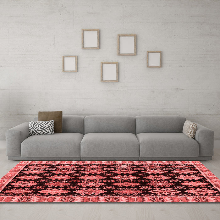 Modern Red Washable Rugs