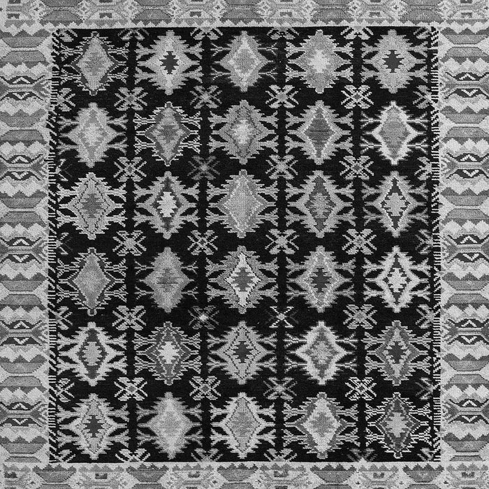 Square Machine Washable Abstract Gray Modern Rug, wshabs4633gry