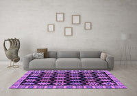 Machine Washable Abstract Purple Modern Rug, wshabs4633pur